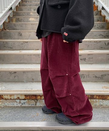 Dommel corduroy rivet parachute pants